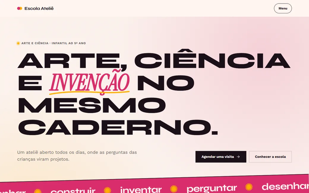 Exemplo de site: Escola Ateliê (escola fictícia)